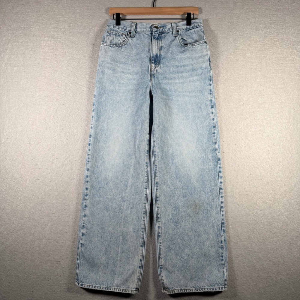 Levis High Waisted Straight Jeans Light Wash Blue 100% Cotton A0092-0002 Size 29